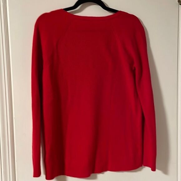 GAP wool blend true red V-neck raglan sleeve sweater size Small - Picture 3 of 7